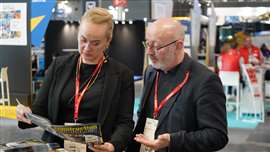 Content Studio's Milla Nurmikko and Mike Hayes at this year's Intermat in Paris