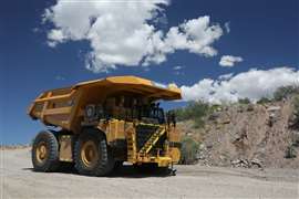 The Early Learner Cat 793 XE battery electric large mining truck.