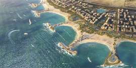 A digital render of the Bilaj Al Jayazer Beach project