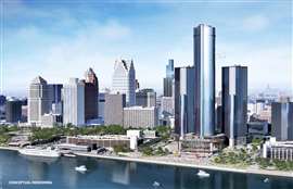 Concept image of the redeveloped Renaissance Center site