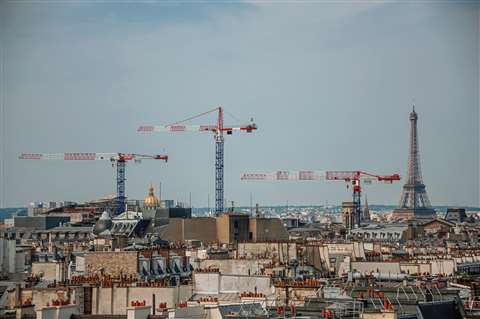 Construction work being carried out in Paris.